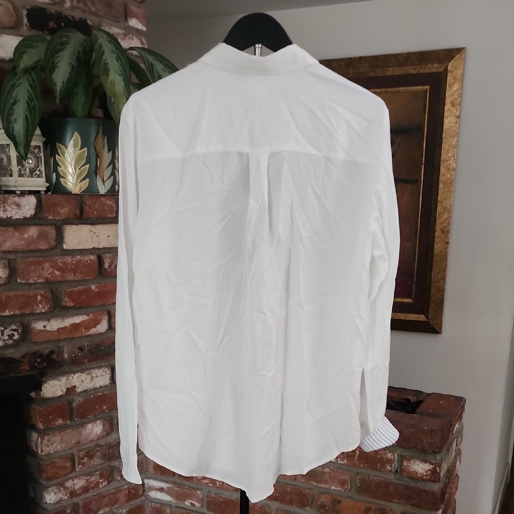 Desigual Butterfly Graphic Button-Up Shirt White Multicolor - Picture 5 of 10